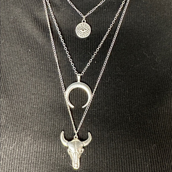 Silver Layered Necklace Set - Picture 2 of 4